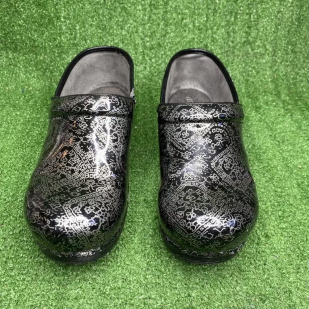 Dansko XP 2.0 Black Silver Women's Nursing Shoes Clogs US 11.5 / 12 Excel Cond - Picture 2 of 8